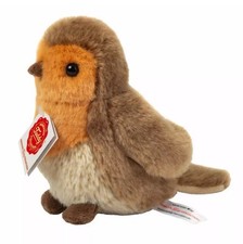 Teddy Hermann Robin cuddly toy stuffed animal bird Birthday Nature Gift 15cm NEW