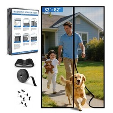 Magnetic Screen Door Upgraded PET Mesh Stronger Than Fiberglass and Polyester...