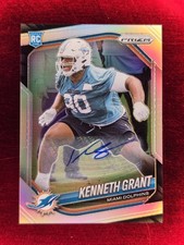 2025 Panini Prizm Kenneth Grant Rookie Auto Silver #374 RC Miami Dolphins DD5