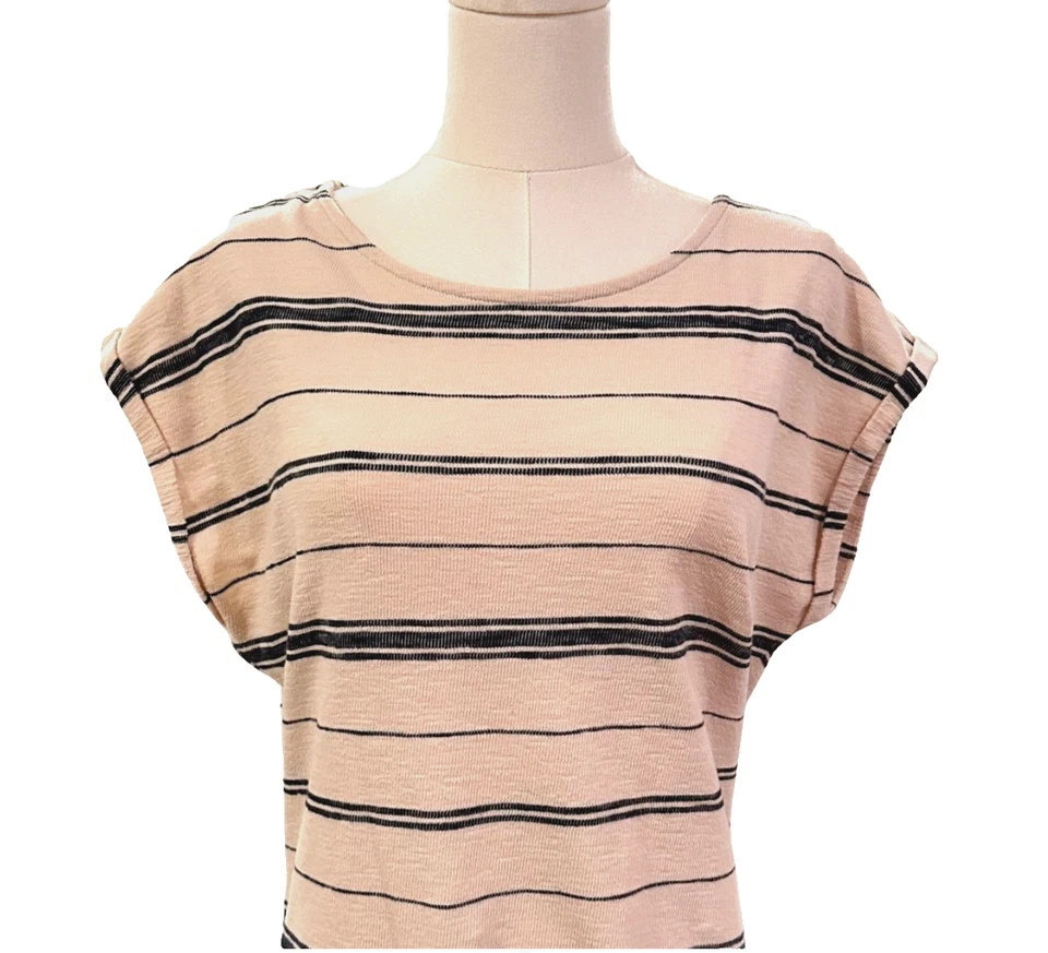 Esprit винтажный синий в полоску галстук талии хлопок смесь мини-платье крышка рукав средний - Изображение 2 из 4