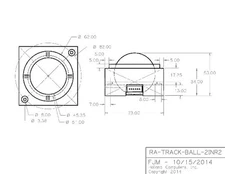 Retroarcade.us Arcade 2 inch arcade game Trackball for PC or MAC - USB Connector