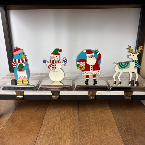 Target Wondershop Christmas Stocking Holder 4 Set Santa Reindeer Snowman Penguin