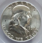 1957 PCGS MS65 Silver FRANKLIN 1/2$ BLAST WHITE BEAUTY