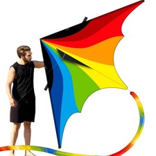 Doinfly Triangular-Shaped Kite - Easy to 2.8m, blue, green ,yellow  colorful