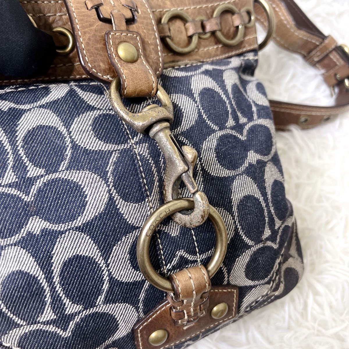COACH Legacy Signature Denim Shoulder Bag Y2K with Ch… - Gem