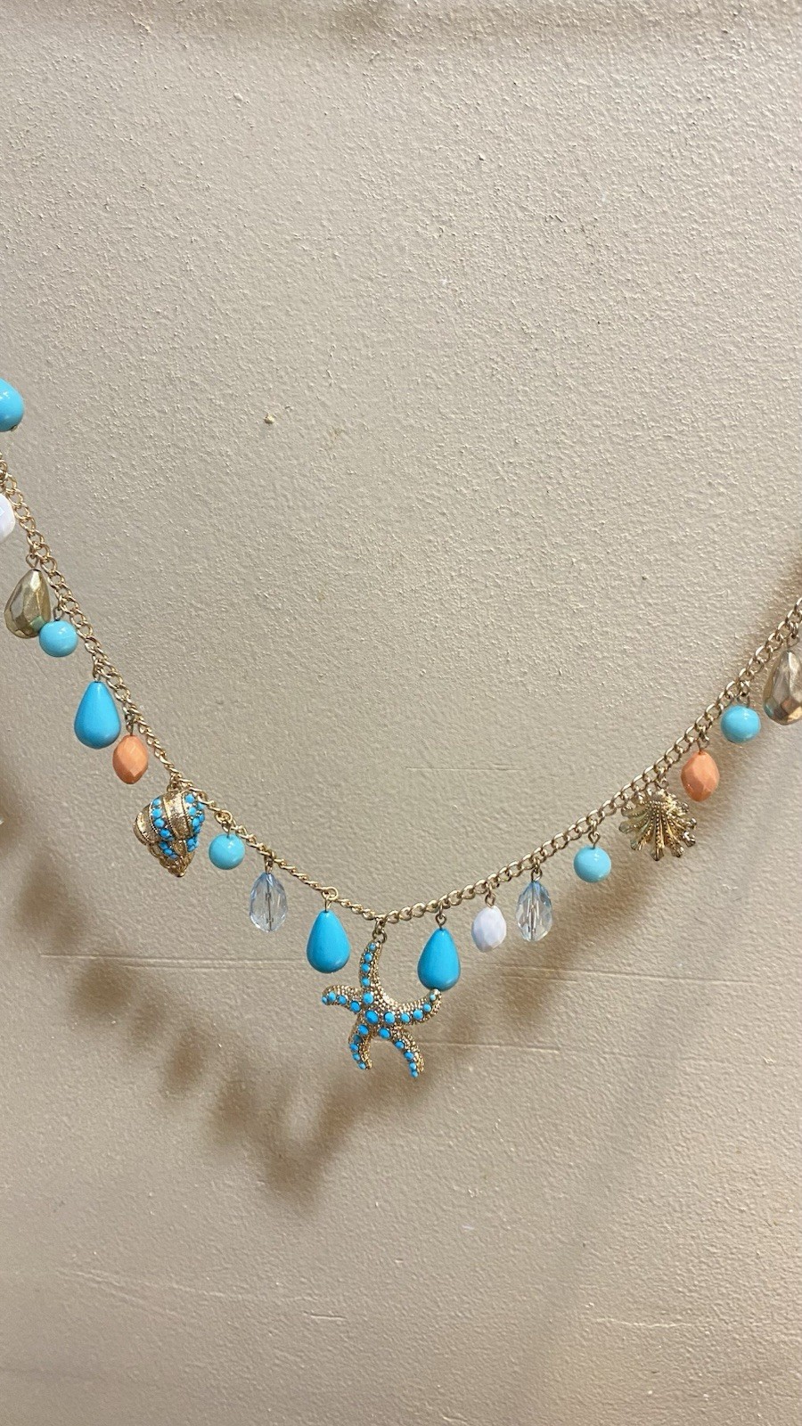 Seashell Nautical Statement Gold Tone Necklace. N… - image 4