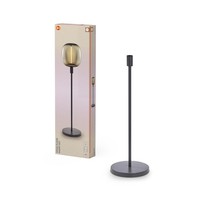Stehleuchte Wohnzimmer Glas Stahl Dunkelgrau Osram E27 H:78 Cm Stehlampe BüRo