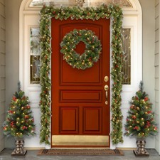 Christmas Wreath, National Tree Company 24 in Pre-Lit Crestwood Spruce
