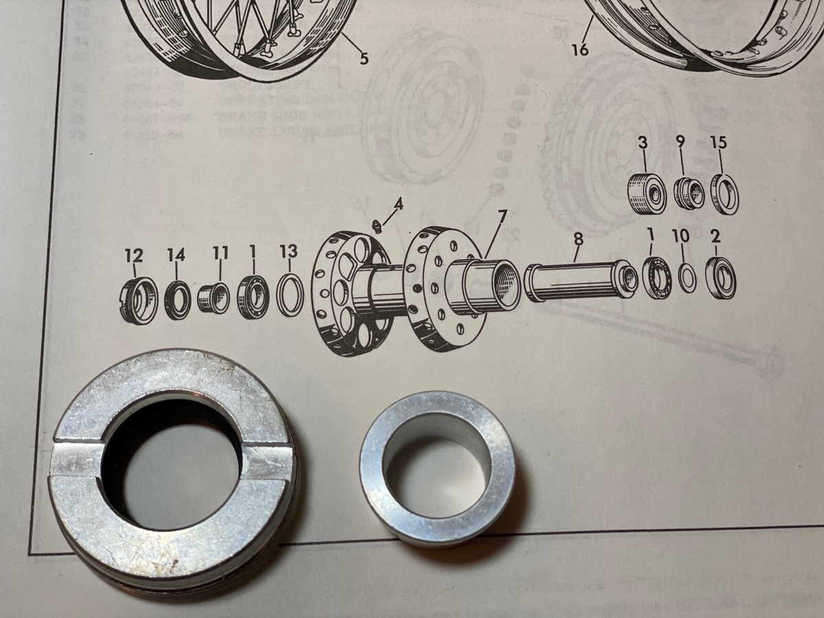 Harley 41201-55 K-Model Sportster Rear Wheel Bearing Lock Nut Kit
