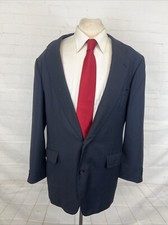 Southwick Men's Dark Navy Blue Blazer 50L Big  Tall Birds Eye Two Button