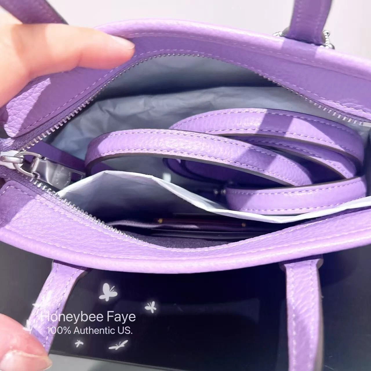 Mini borsa Coach City nuova con etichetta CW031 colore argento iris