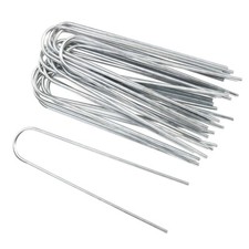 50 Pcs Piquets de Jardin en Métal Galvanisé Résistants 6 Pouces pour Pelouse