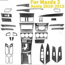 45Pcs Real Carbon Fiber Interior Trim Set Cover Overlay For Mazda 3 Axela 10-13