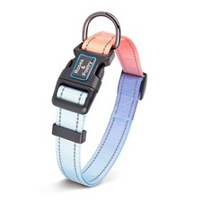 Large Reflective Dog Collar Gradient Azure Adjustable Durable for All Dogs