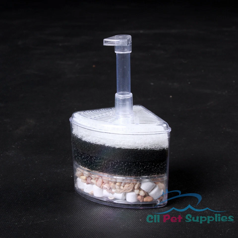 XY Air Driven Corner Filter Sponge Fry Shrimp Nano Fish Tank Aquarium up to 40 Gal