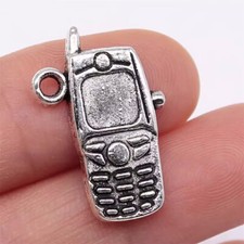 10pcs Cell phone mobile charms antique silver tone,Silver Mobile Pendants