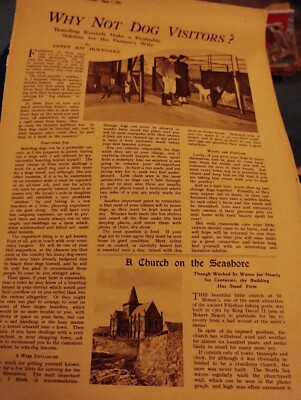 Sk131 Ephemera 1938 Artikel Pension Zwinger Janet Joy Holyoake