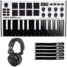Akai MPK Mini MK3 25-Key USB Keyboard Pad Controller White, Software & Headphone
