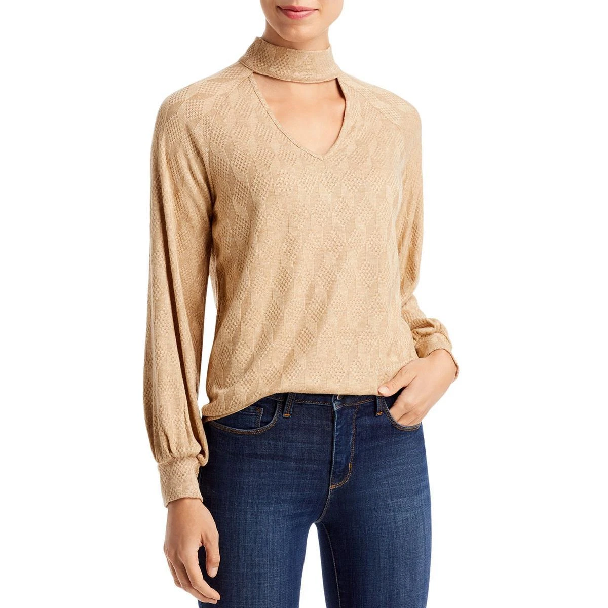Cupio Womens Cut Out Raglan Shirt Mock Turtleneck Sweater BHFO