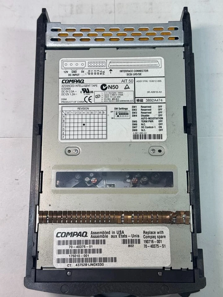 HP Compaq 70-40375-01 70-40375-S1 AIT50 EOD005 Advanced Intelligent Tape - Image 2 of 4
