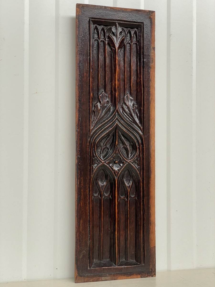 A beautiful carved gothic panel in wood (2) | eBay