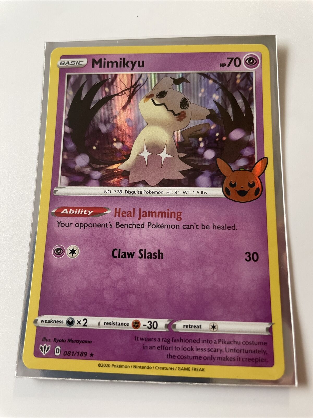 Pokemon Card Mimikyu 081/189 Holo Rare Trick Or Trade Halloween