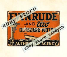 marine propulsion Elto Outboard Motors rustic boating nautical tin sign hunting 