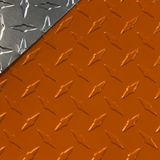 24" x 96" Orange Aluminum Diamond Plate Sheet .025 in (1/40th) Thick
