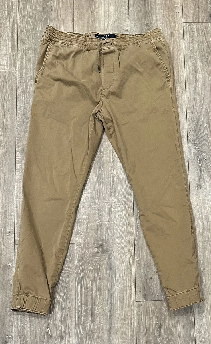 HOLLISTER Men’s Super Skinny Stretch Jogger Pants Large Khaki Brown 32x28