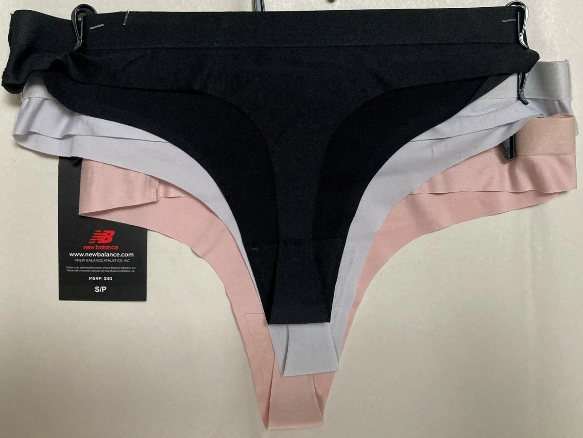 NWT NEW BALANCE 1 BLACK 1 NUDE 1 GRAY THONG PANTY SIZE SMALL 30