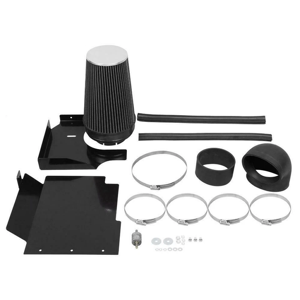 Kit de admisión de aire frío de 4" + protector térmico para GMC Chevy 99-06 V8 4,8 L/5,3 L/6,0 L Foto 2 de 4