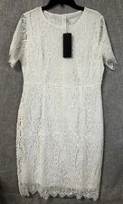 ALLANDWELL Womens Elegant Floral Lace Bodycon Cocktail Lace Dress SIZE XXL