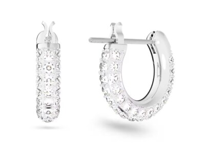Dextera Creolen Pavé, klein, weiß, rhodiniert 5446004