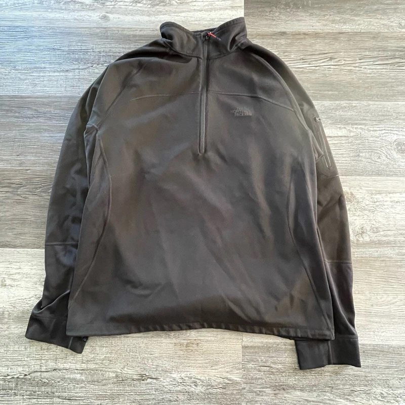 north-face vintage fleece lined winter quarter zip coat jacket