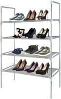 Schuhregal SchuhstäNder Schuhablage 12 Paar Schuhe 4 Ebenen Metall Kunststoff