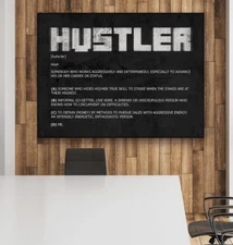 Hustler Noun Quotes Office Poster No Frame