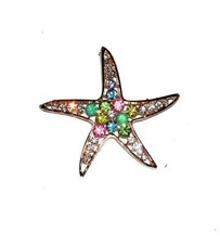 BROOCH/PIN Absolutely Stunning GT Colorful Rhinestones Star SPARKLING STARFISH