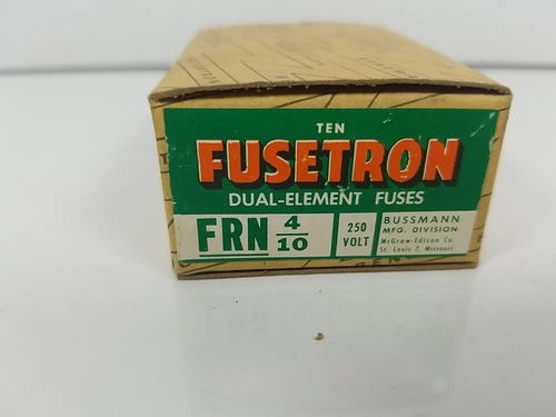 BOX OF 10 Fusetron BUSS FRN 4/10 DUAL ELEMENT FUSE CLASS RKS 250VAC Bussmann