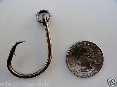 64 Ringed Circle Hooks 4x Strong 5/0 Black Nickel - 64 Pieces Hooks