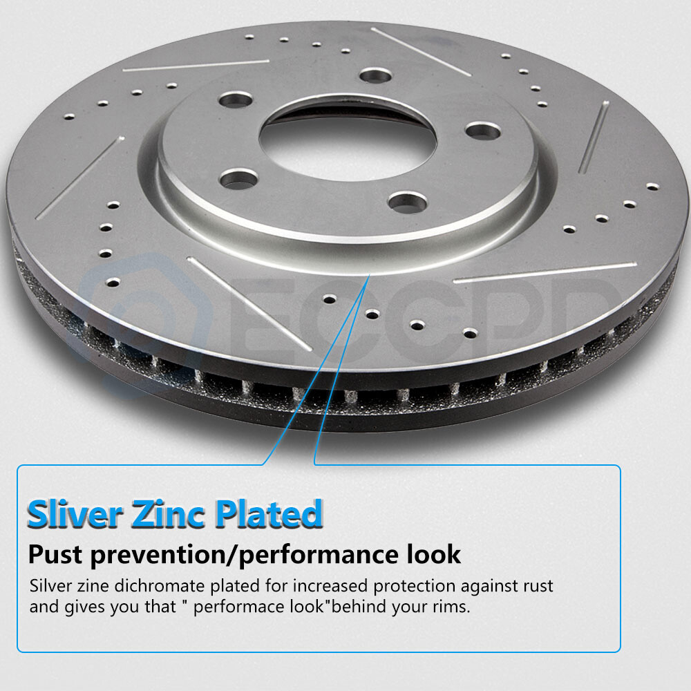 Front Brake Rotor And Pads For Toyota for Corolla 2003-2008 Drilled Slotted