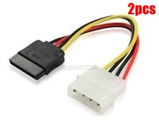 2Pcs 4 Pin Ide Molex To 2 Serial Ata Sata Wire Hard Drive Power Adapter Cable il