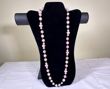 Vintage Pink Beaded 31" Necklace