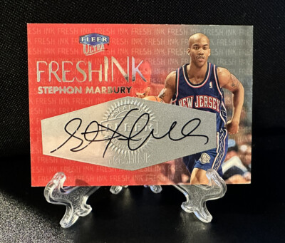 1999-00 Ultra STEPHON MARBURY Auto Fresh Ink #/400 SP Hand Numbered Nets Legend