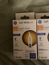 Two 2Pk GE Soft White Classic Shape 40W Dimmable LED BC Bulbs-Candelabra Base
