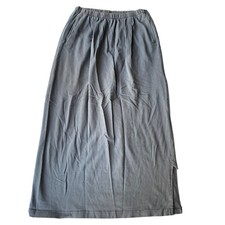 Nanette Keller Maxi Skirt Sz L Grey Cotton Vintage Made In USA Casual Womens