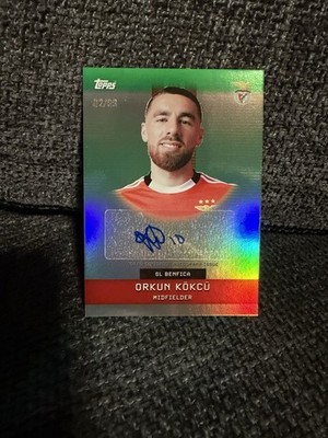 2025/26 Topps Benfica Team Set - Headshot Heroes Orkan Kokcu Auto /99 Green 