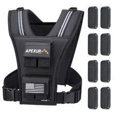 APEXUP Adjustable Weighted Vest Men 20lbs/30lbs/40lbs Weights with Reflective...