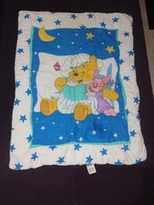 Winnie the Pooh Piglet Bedtime Disney Crib Quilt Comforter Blanket Vintage 1994