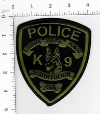 K9 🦮SOUTH FULTON SUBDUED GREEN/BLACK GEORGIA  K-9 DOG COLLECTIBLE POLICE PATCH