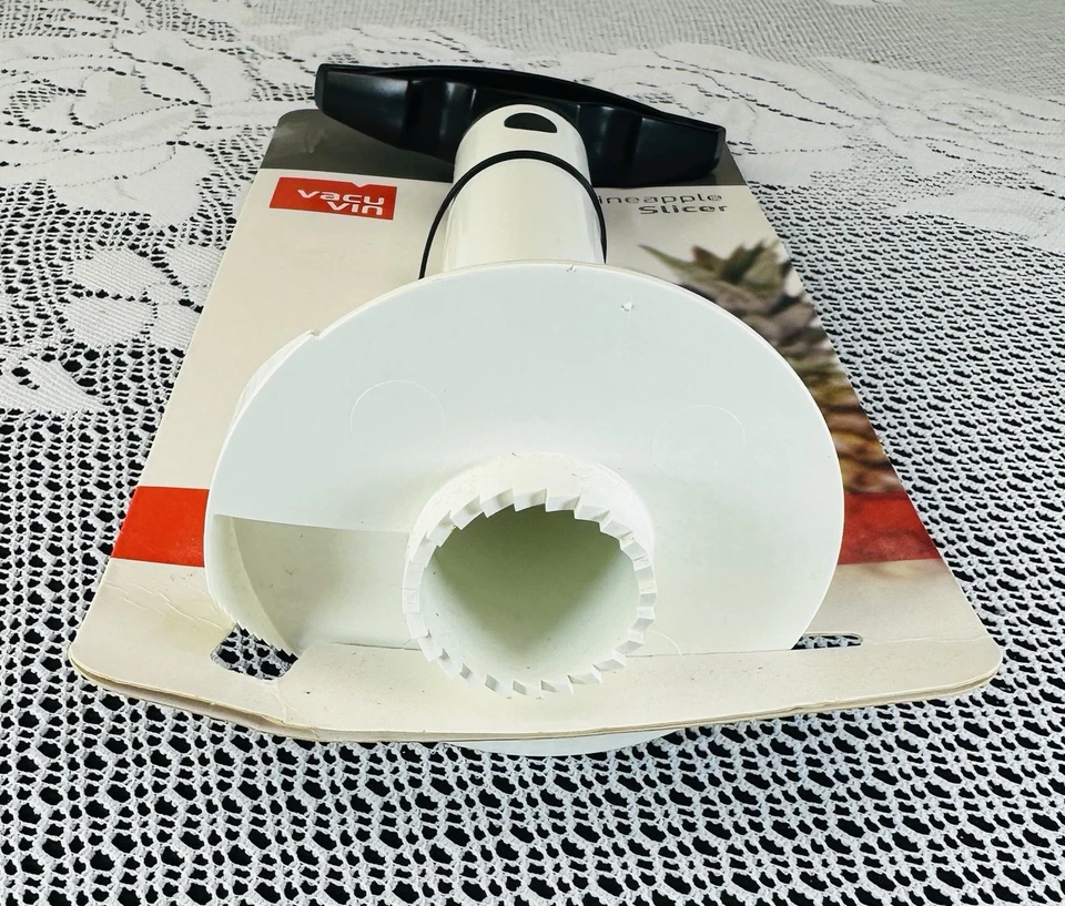 Cortador de piña Vacu Vin cortador cortador herramienta de cocina plástico blanco y negro NUEVO Foto 3 de 3